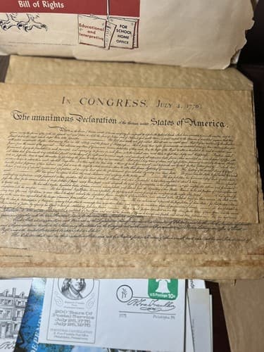 Vintage 1956 Documents Of Freedom on Parchment Paper Declaration Independence - Thumbnail 4