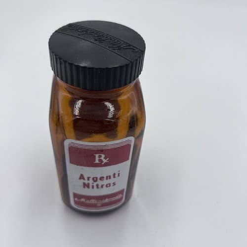 Vintage Mallinckrodt Silver Nitrate Poison EMPTY Apothecary Pharmacy Bottle - Thumbnail 2
