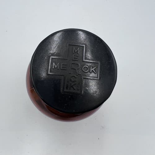 Vintage Merck Quinine Label Brown Pharmacy Bottle 4.75" Empty - Thumbnail 3