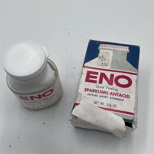 Vintage Eno Antacid Bottle with Original Box Unopen Advertisment - Thumbnail 4