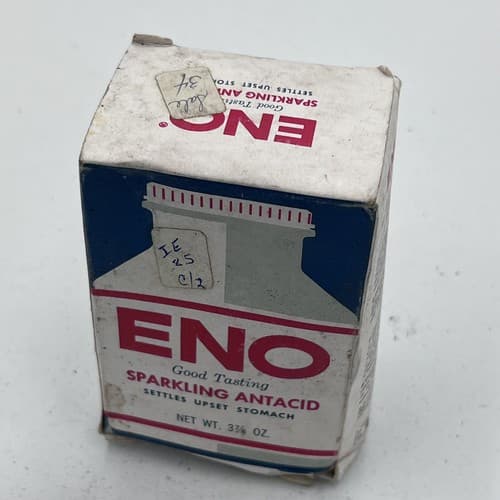 Vintage Eno Antacid Bottle with Original Box Unopen Advertisment - Thumbnail 3