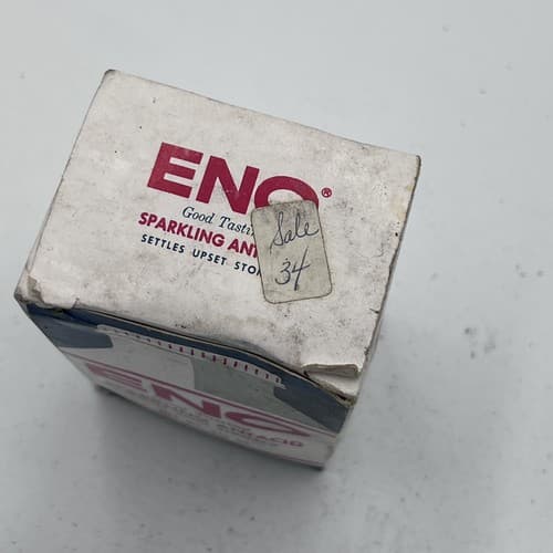 Vintage Eno Antacid Bottle with Original Box Unopen Advertisment - Thumbnail 2