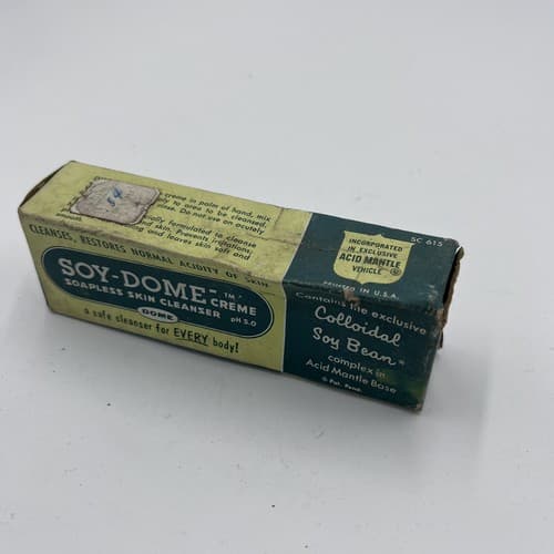 Antique 1940's? Soy-Dome Cleanser Cream Dome Chemicals Inc. NY 16oz tube full - Thumbnail 2