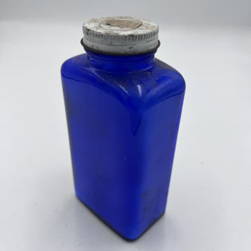 c1940s Cobalt Blue Bottle McKesson's Magnex Antacid Powder McKesson & Robbins - Thumbnail 2