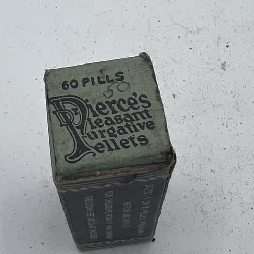 Dr. Pierce’s Pleasant Purgative Pellet, Antique Medicine Bottle, Box, and Insert - Thumbnail 5
