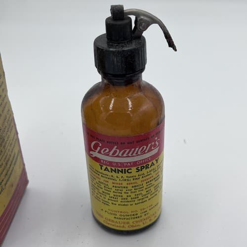 Vintage Gebauers tannic spray 4 Fluid Ounces 1940's w/contents - Thumbnail 2
