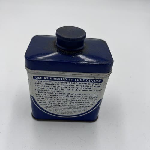 Rare Dental Tin EFF-REMIN Dentifrice Goodrich Love NY Org Full 1940's - Thumbnail 2