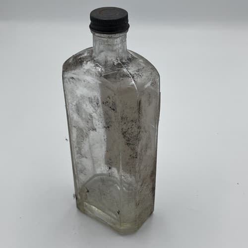Antique 1920's Medicine Glass Bottle With Label Emulsified DIONOL, EMPTY - Thumbnail 3