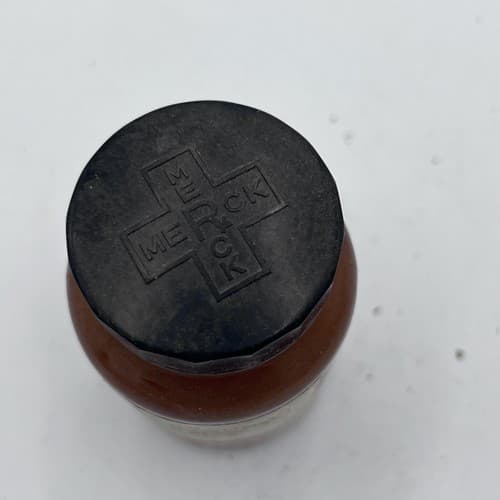 Vintage Merck Calcium Pantothenate Amber Pharmacy Bottle 4.75" - Thumbnail 2