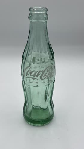 Vtg Green Hobble Skirt Printed Coke Coca-Cola Bottle 6 1/2 Oz Bloomington IL