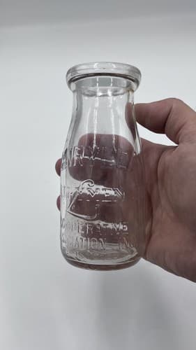 Rare Dairymen's League Co-Operative Dairylea Embossed Half Pint Milk Bottle - Thumbnail 2