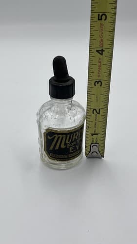 Vintage Embossed Murine For Your EYES Glass bottle w/dropper RARE black label - Thumbnail 7