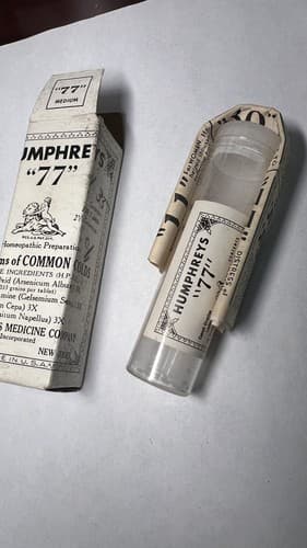 Vintage Humphreys Homeopathic Medicine No 77 Medium Common Colds , Empty - Thumbnail 5