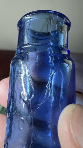 Very Early Emerson Drug Co. Baltimore Bromo-Seltzer Cobalt Blue Glass Bottle - Thumbnail 4