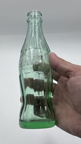 Vtg Green Hobble Skirt Printed Coke Coca-Cola Bottle 6 1/2 Oz Bloomington IL - Thumbnail 2