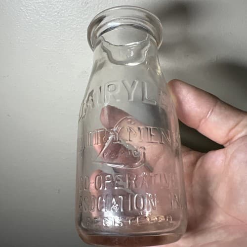 Rare Dairymen's League Co-Operative Dairylea Embossed Half Pint Milk Bottle - Thumbnail 6