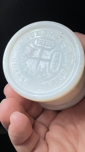 Antique Cheese Jar Maclarens Imperial Cheese Jar White Glass Cold Cream Jar - Thumbnail 3