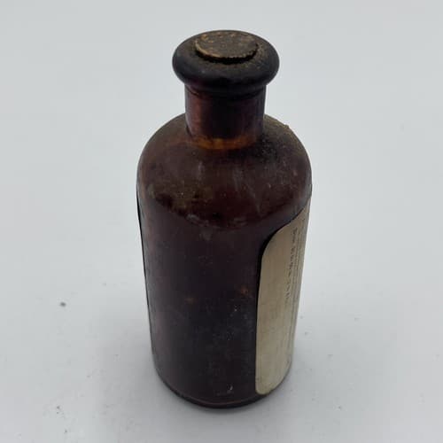 Eli Lilly ANTIQUE Vintage Euphorbia Pilulifera Fluid Extract Bottle Amber EMPTY - Thumbnail 3