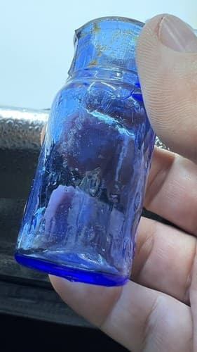 Very Early Emerson Drug Co. Baltimore Bromo-Seltzer Cobalt Blue Glass Bottle - Thumbnail 2