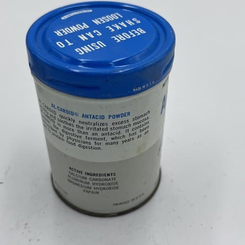Vintage 1950's Advertising Tin Al-Caroid Antacid Powder American Ferment Co, NY - Thumbnail 3