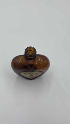 Vtg Paul Masson Rare Cream Sherry Amber Heart Shape Liquor Mini Bottle - Thumbnail 3