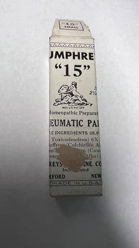 Vintage Humphreys Homeopathic No 15 small Remedy Reumatic Pains , Empty - Thumbnail 2