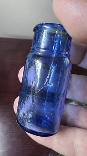 Very Early Emerson Drug Co. Baltimore Bromo-Seltzer Cobalt Blue Glass Bottle - Thumbnail 5