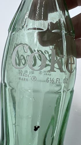 Vtg Green Hobble Skirt Printed Coke Coca-Cola Bottle 6 1/2 Oz Bloomington IL - Thumbnail 5