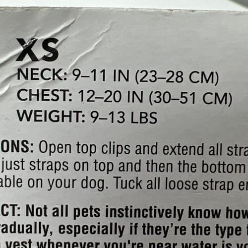 Backcountry Dog flotation vest XS NEW WITH TAGS - Thumbnail 5
