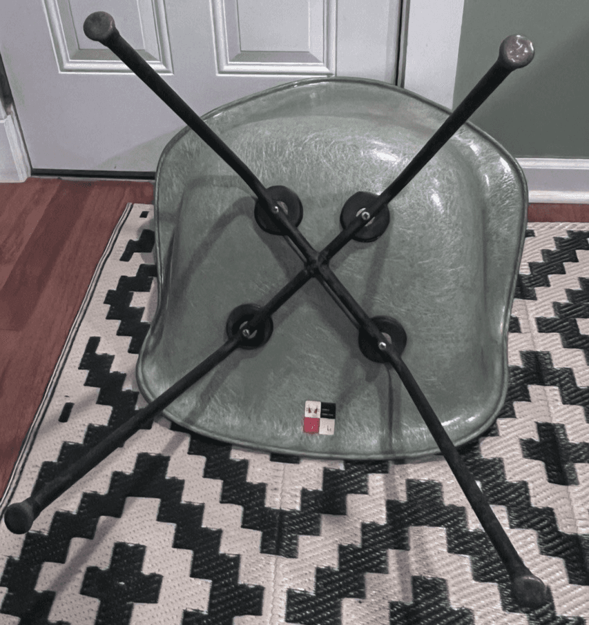1950's Zenith Rope Edge Eames Herman Miller DAX Fiberglass Chair X-Base 1st gen - Thumbnail 16