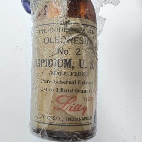 Vintage Lilly Amber Bottle with screw top Oleoresin No. 2 Aspidium - Thumbnail 3
