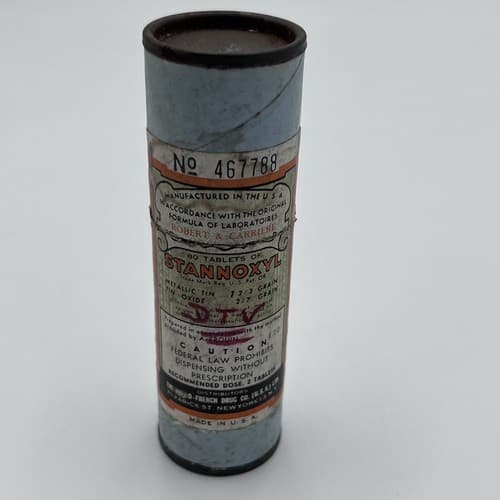 1930's Vintage Stannoxyl Tabs Bottle Tube Box Medicine Anglo French - Thumbnail 4