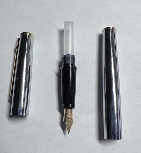 DIPLOMAT ATTACHE Stainless w/ GP Trim Fountain Pen Germany, never used - Thumbnail 8