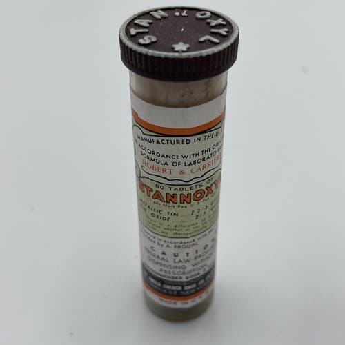 1930's Vintage Stannoxyl Tabs Bottle Tube Box Medicine Anglo French - Thumbnail 2