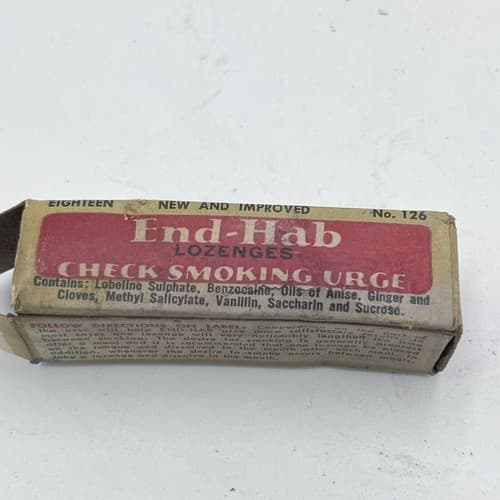 Vintage 1950's, "End-Hab Lozenges", "To Check Smoking Urge" - Thumbnail 4