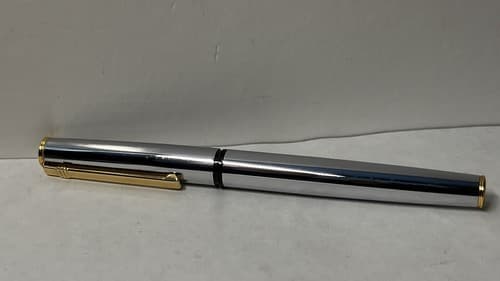 DIPLOMAT ATTACHE Stainless w/ GP Trim Fountain Pen Germany, never used - Thumbnail 2