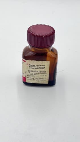 RARE Vintage Mc Neil CLISTIN Carbinoxamine Amber bottle EMPTY, no contents - Thumbnail 3