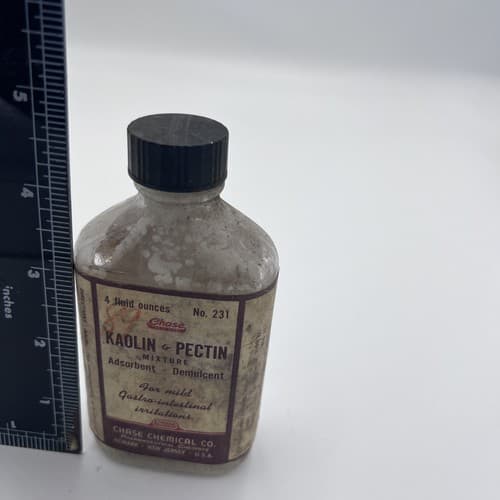 Vtg 1930's Chase Chemical Pharmaceutical Apothecary Bottle Kaolin &Pectin - Thumbnail 7