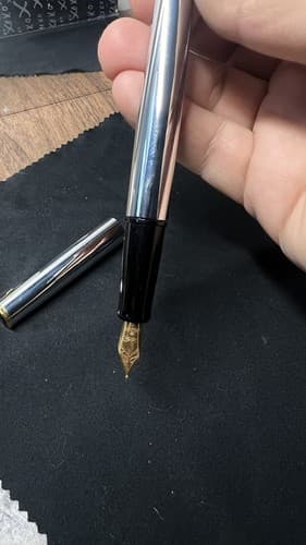 DIPLOMAT ATTACHE Stainless w/ GP Trim Fountain Pen Germany, never used - Thumbnail 5