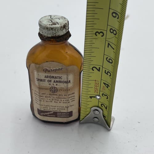 Vintage Purepac Aromatic Spirit of Ammonia 1oz Bottle EMPTY - Thumbnail 4