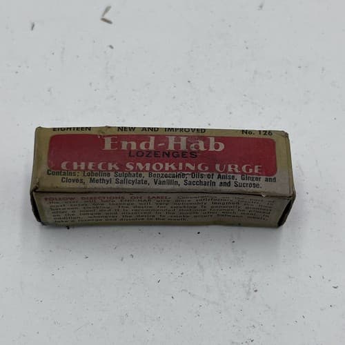 Vintage 1950's, "End-Hab Lozenges", "To Check Smoking Urge" - Thumbnail 2