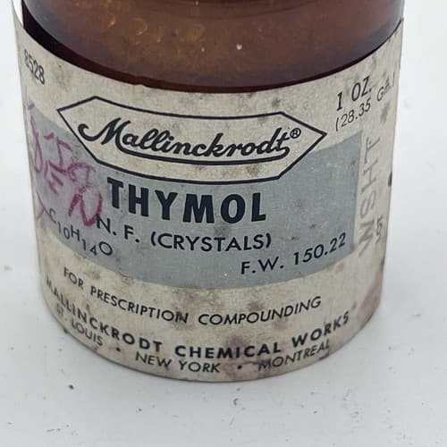 Vintage Bottle Mallincrodt Thymol NF Crystals, 1oz - Thumbnail 2