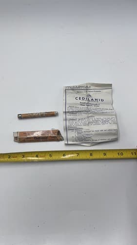 RARE Vintage SANDOZ CEDILANID Glass Tube w/box and Instructions EMPTY - Thumbnail 10