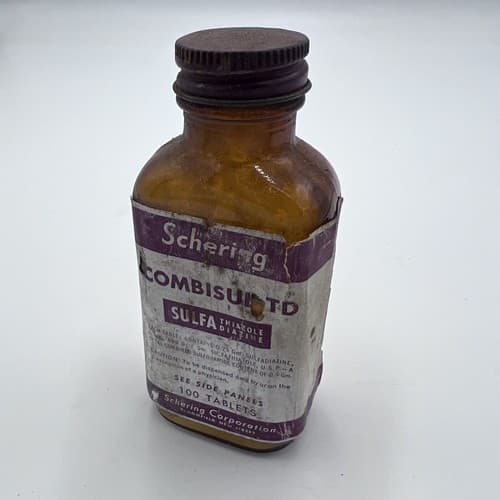 Schering Combisul TD Sulfathiazole Diazine Bottle EMPTY