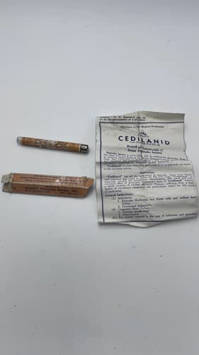 RARE Vintage SANDOZ CEDILANID Glass Tube w/box and Instructions EMPTY - Thumbnail 2