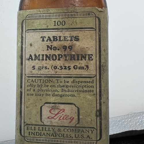 Vintage Medicine Bottle, Eli Lilly Aminopyrine EMPTY 4.5" #99 - Thumbnail 5