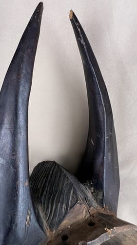 Guro Yaure Portrait Mask Figure Horned Cote d'Ivoire African Art - Thumbnail 7