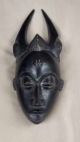 Guro Yaure Portrait Mask Figure Horned Cote d'Ivoire African Art - Thumbnail 9