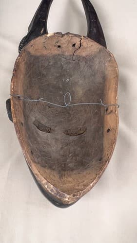 Guro Yaure Portrait Mask Figure Horned Cote d'Ivoire African Art - Thumbnail 5