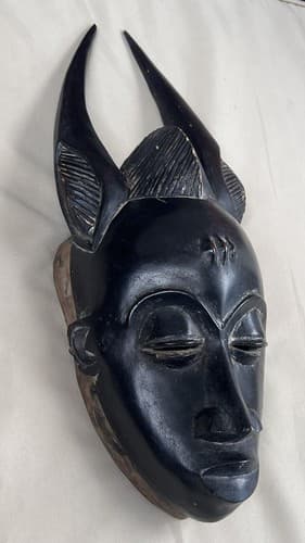 Guro Yaure Portrait Mask Figure Horned Cote d'Ivoire African Art - Thumbnail 10